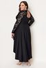 Picture of PLUS SIZE HIGH LOW LACE CONTRAST EVENING DRESS